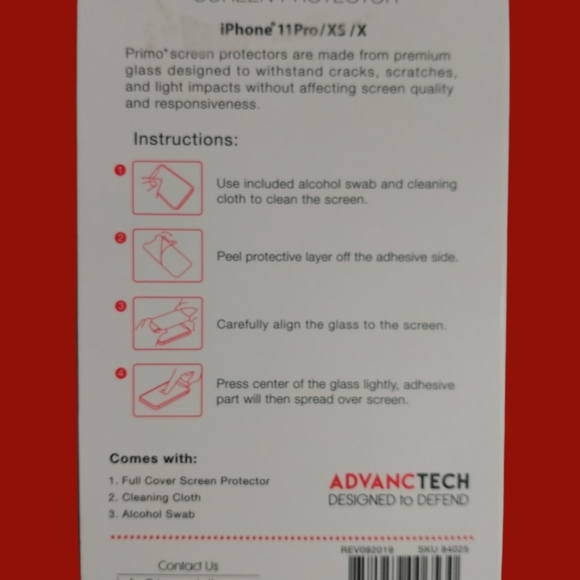 Primo Tempered Glass Screen Protector For iphone 11 Pro, XS & X - Picture 3 of 3